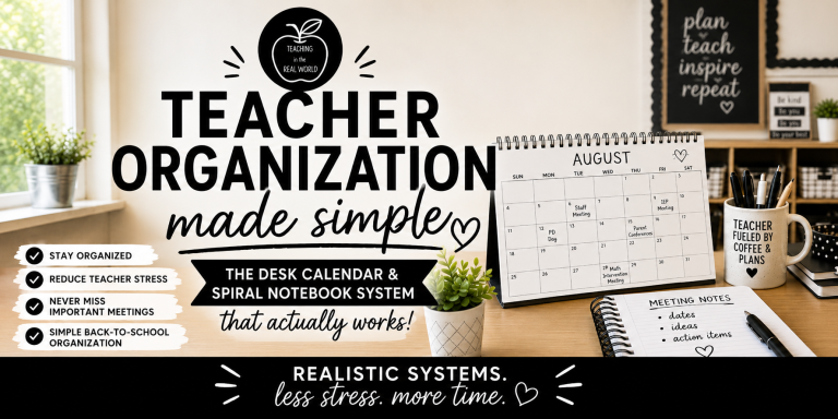 Teacher Organization: Desk Calendar & Spiral System That Works!