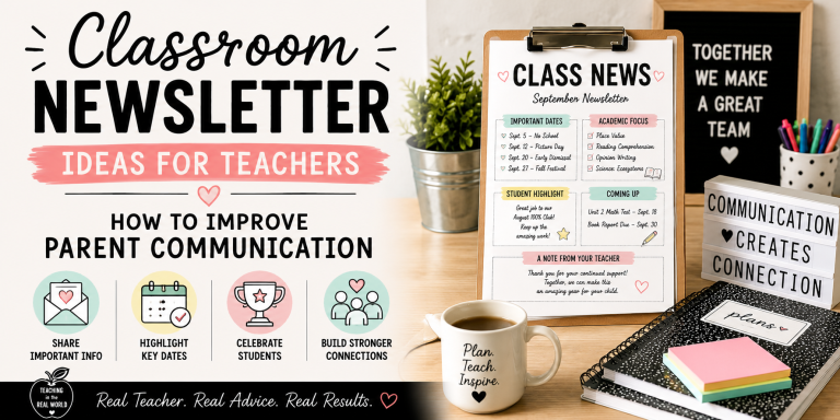 Classroom newsletter ideas for teachers to improve parent communication and keep families informed.
