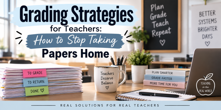 Grading strategies for teachers to grade papers faster, stay organized, and stop taking student work home.